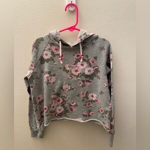 💕Floral Gray Hoodie-No Comment Girls